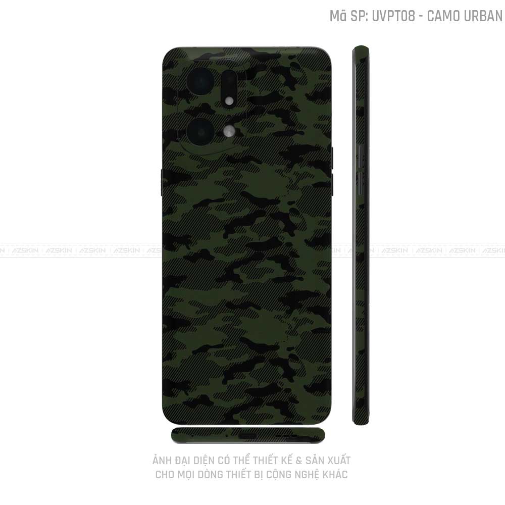 Miếng Dán Skin Điện Thoại OPPO Find X Series Vân Nổi Camo Urban | UVPT08