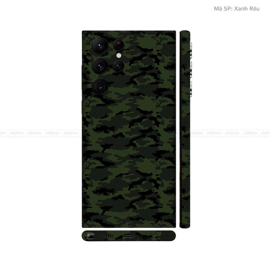Dán Skin Galaxy S22 Series Vân Nổi Camo Urban Xanh Rêu | UVPT08
