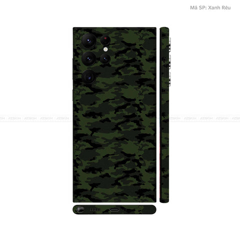 Dán Skin Galaxy S22 Series Vân Nổi Camo Urban Xanh Rêu | UVPT08