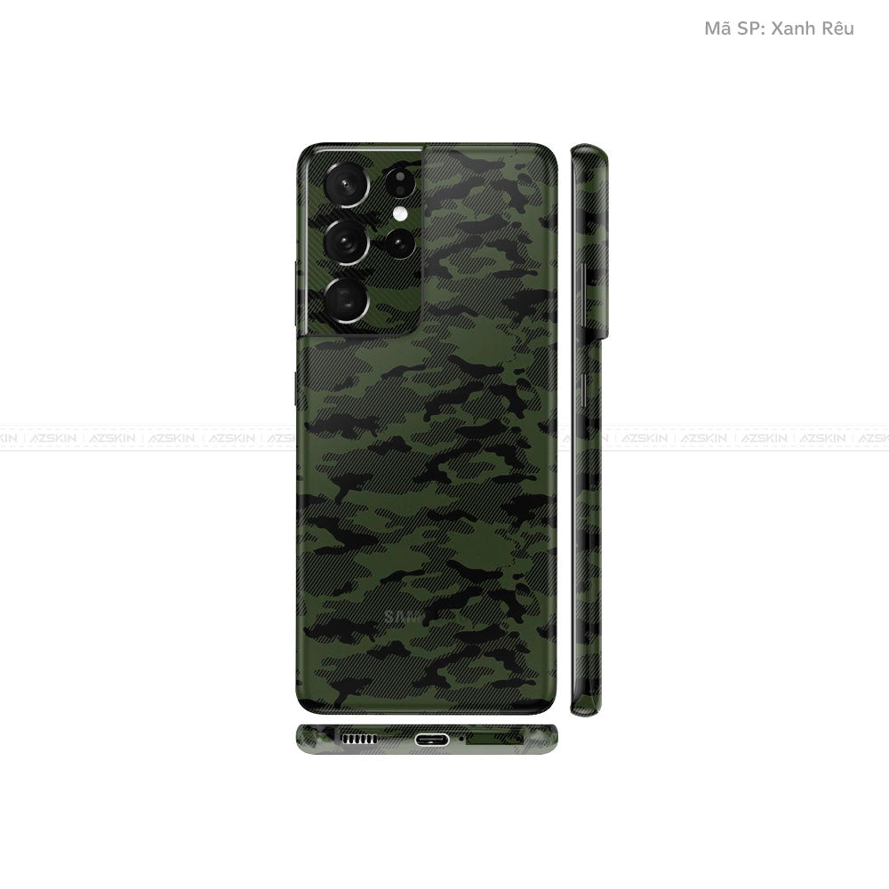 Dán Skin Galaxy S21 Series Vân Camo Urban Xanh Rêu | UVPT08