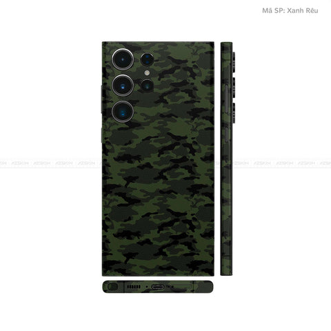 Dán Skin Samsung Galaxy S24 Series Vân Nổi Camo Xanh | UVPT08