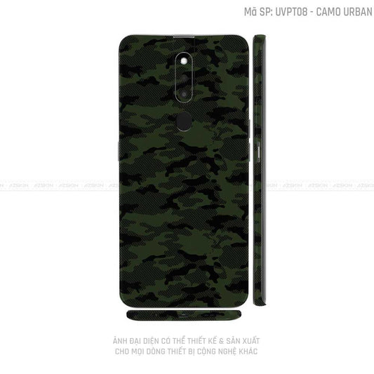 Miếng Dán Skin Điện Thoại OPPO F Series Vân Camo Urban Xanh Rêu | UVPT08