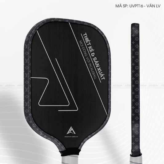 Miếng Dán Viền Vợt Pickleball Skin Vân Nổi LV Đen | UVPT16