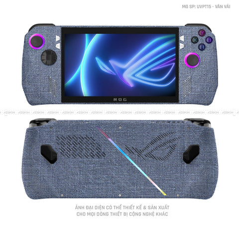 Dán Skin Máy Chơi Game Asus ROG Vân Vải Xanh Blue | UVPT15