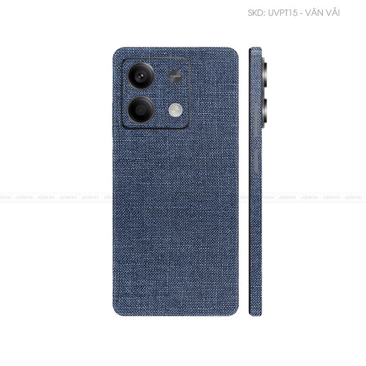Dán Skin Điện Thoại Xiaomi Redmi 13 Series Vân Vải Xanh Blue | UVPT15