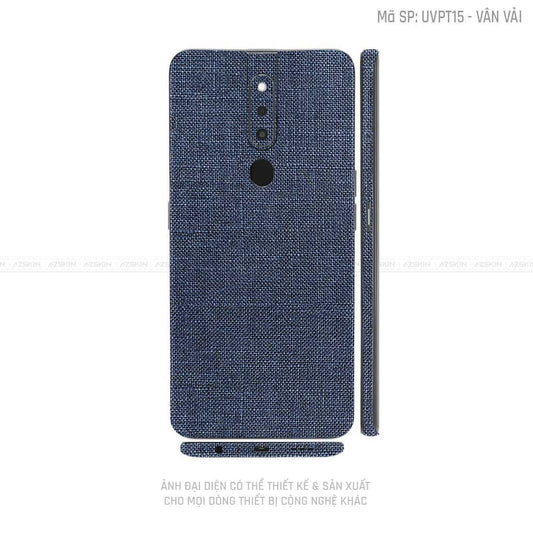 Miếng Dán Skin Điện Thoại OPPO F Series Vân Vải Xanh Blue | UVPT15