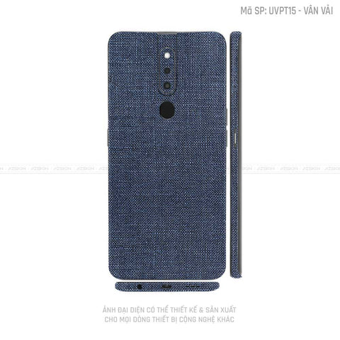 Miếng Dán Skin Điện Thoại OPPO F Series Vân Vải Xanh Blue | UVPT15