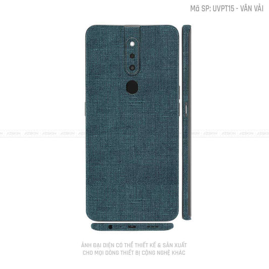 Miếng Dán Skin Điện Thoại OPPO F Series Vân Vải Xanh Cổ Vịt | UVPT15