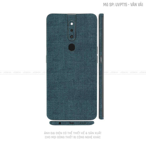 Miếng Dán Skin Điện Thoại OPPO F Series Vân Vải Xanh Cổ Vịt | UVPT15