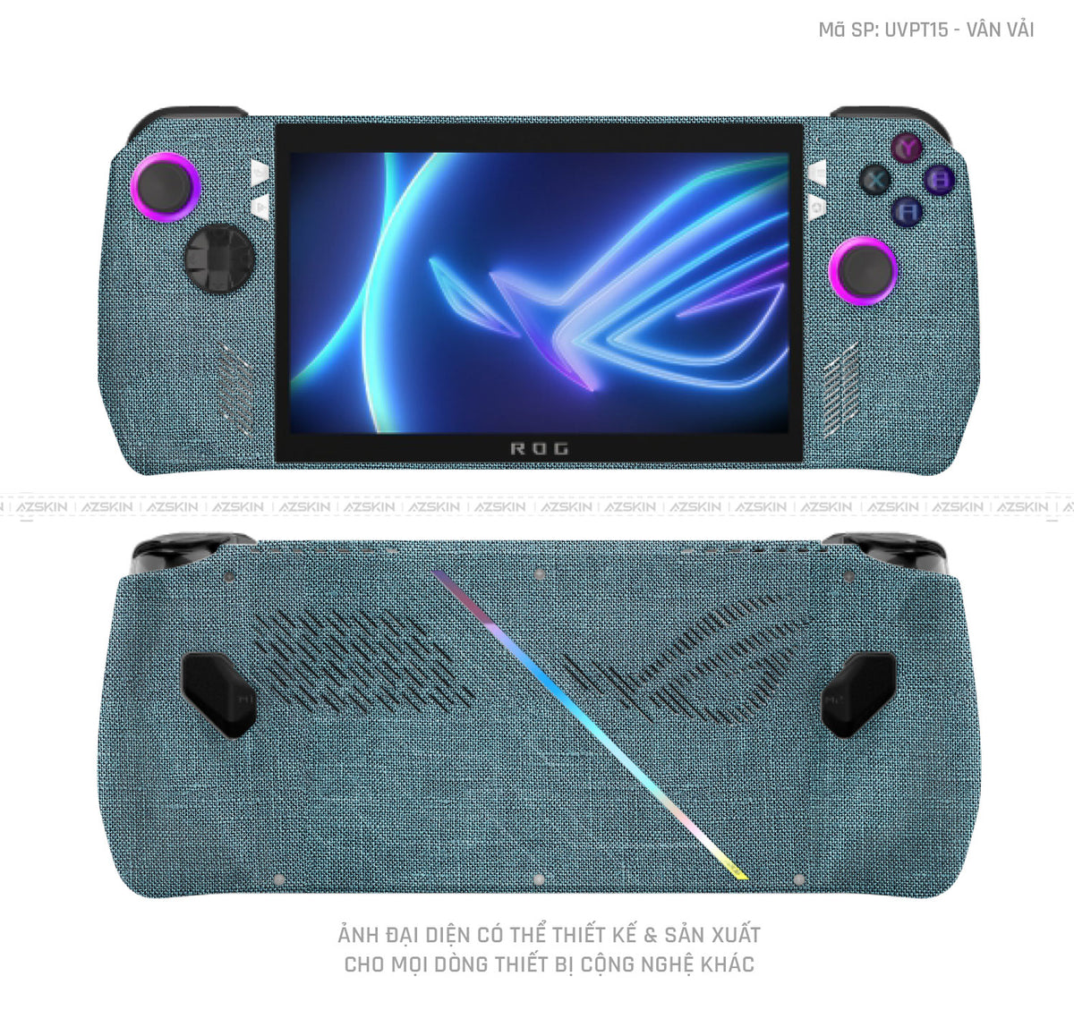 Dán Skin Máy Chơi Game Asus ROG Vân Vải Xanh Cổ Vịt | UVPT15