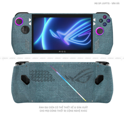 Dán Skin Máy Chơi Game Asus ROG Vân Vải Xanh Cổ Vịt | UVPT15