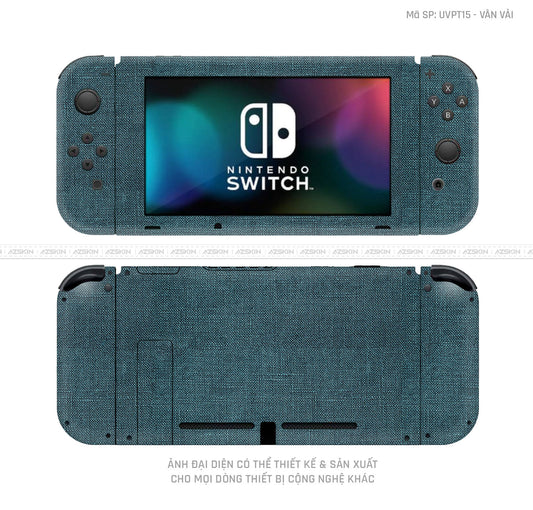 Dán Skin Máy Chơi Game Nintendo Switch Vân Vải Xanh Cổ Vịt | UVPT15