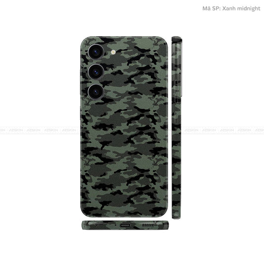 Dán Skin Samsung Galaxy S24 Series Vân Nổi Camo Xanh Midnight | UVPT08