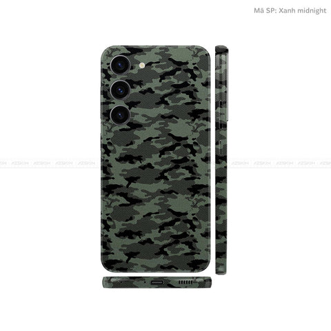 Dán Skin Samsung Galaxy S24 Series Vân Nổi Camo Xanh Midnight | UVPT08