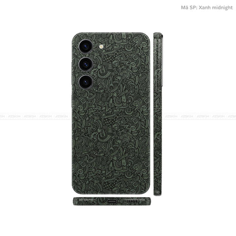 Dán Skin Galaxy S23 Series Vân Nổi Pattern Cartoon Xanh | UVPT12
