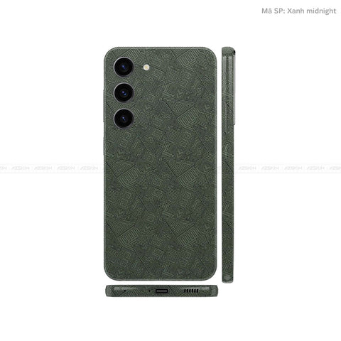 Dán Skin Galaxy S23 Series Vân Nổi Pattern AZ Xanh | UVPT06