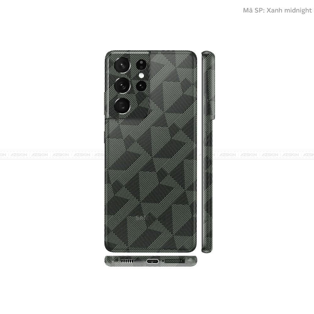 Dán Skin Galaxy S21 Series Vân Nordic Xanh Midnight | UVPT02