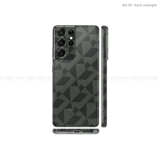 Dán Skin Galaxy S21 Series Vân Nordic Xanh Midnight | UVPT02