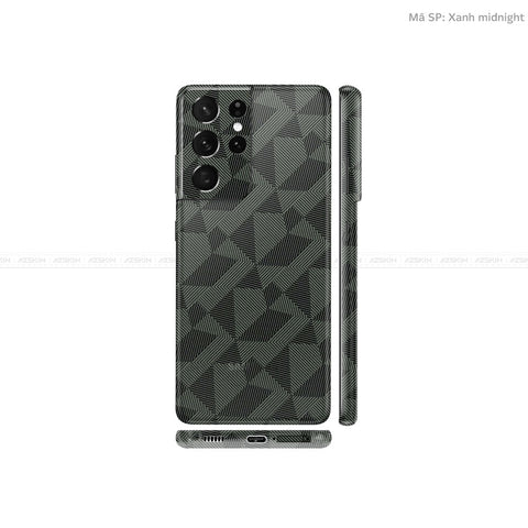 Dán Skin Galaxy S21 Series Vân Nordic Xanh Midnight | UVPT02