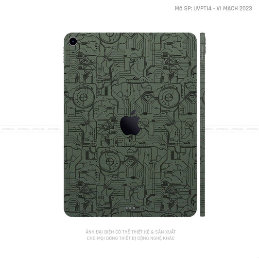 Dán Skin IPad Mini Series Vân Nổi Vi Mạch 2023 Xanh | UVPT14
