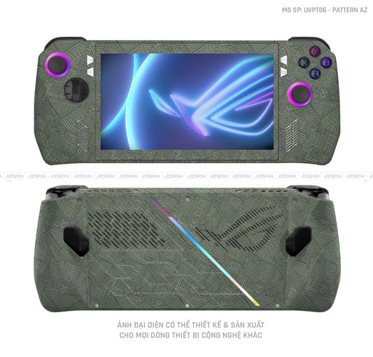 Dán Skin Máy Chơi Game Asus ROG Vân Pattern AZ Xanh | UVPT06