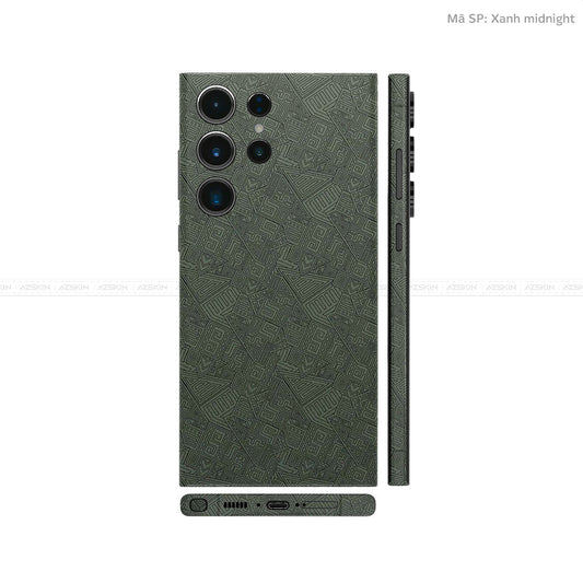 Dán Skin Samsung Galaxy S24 Series Vân Nổi PATTERN AZ Xanh Midnight | UVPT06