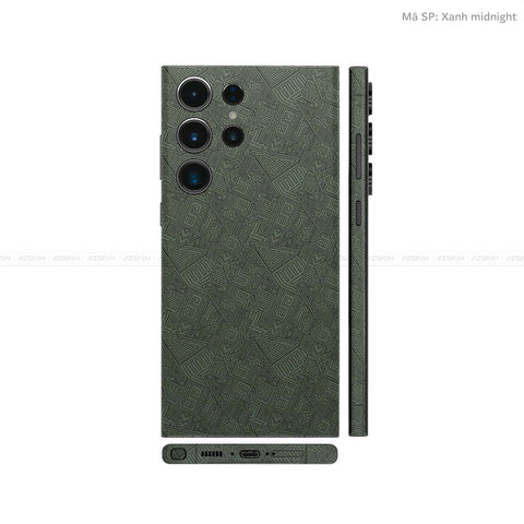 Dán Skin Samsung Galaxy S24 Series Vân Nổi PATTERN AZ Xanh Midnight | UVPT06