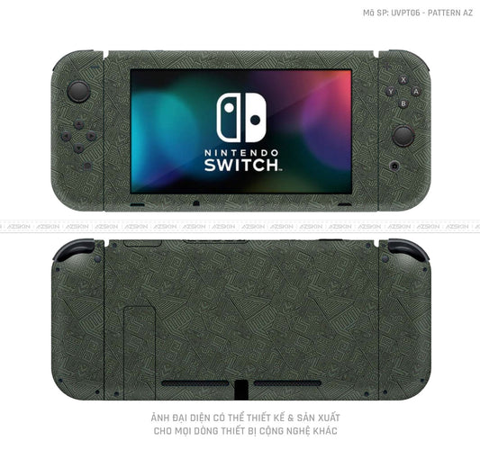 Dán Skin Máy Chơi Game Nintendo Switch Pattern AZ Xanh | UVPT06