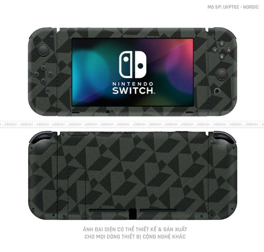 Dán Skin Máy Chơi Game Nintendo Switch Vân Nordic Xanh | UVPT02
