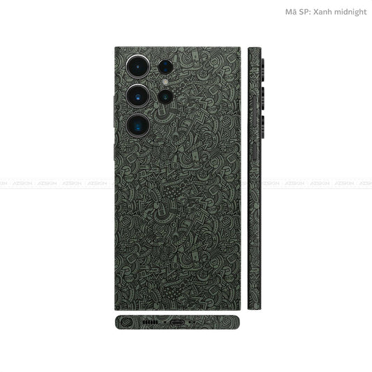 Dán Skin Galaxy S23 Series Vân Nổi Pattern Cartoon Xanh | UVPT12