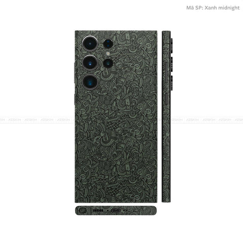 Dán Skin Galaxy S23 Series Vân Nổi Pattern Cartoon Xanh | UVPT12