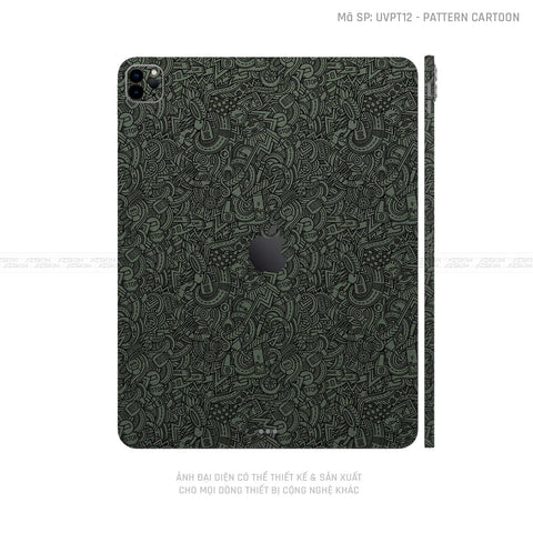 Dán Skin IPad Pro Series Vân Pattern Cartoon Xanh Midnight | UVPT12