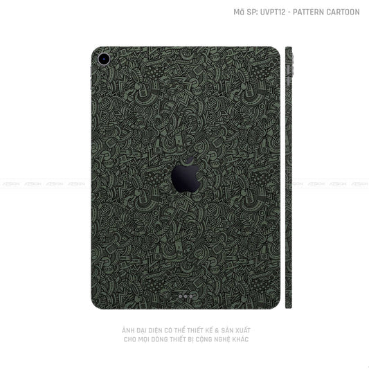 Dán Skin IPad Mini Series Vân Nổi Cartoon Xanh | UVPT12