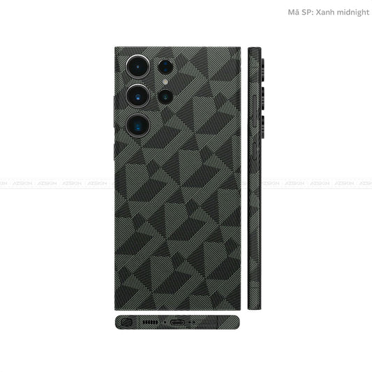 Dán Skin Samsung Galaxy S24 Series Vân Nổi Nordic Xanh Midnight | UVPT02
