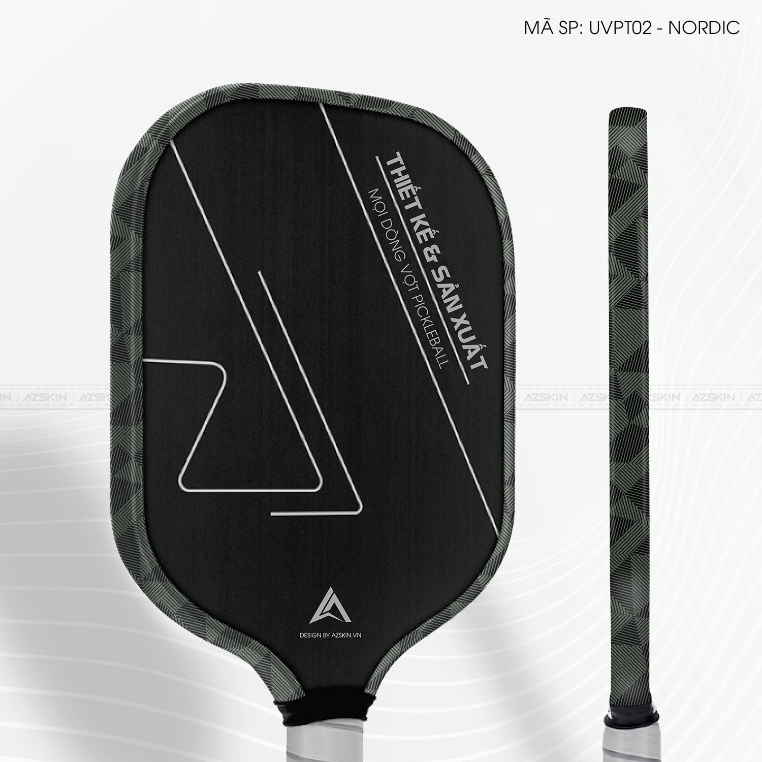 Miếng Dán Viền Vợt Pickleball Skin Vân Nổi Nordic Xanh | UVPT02