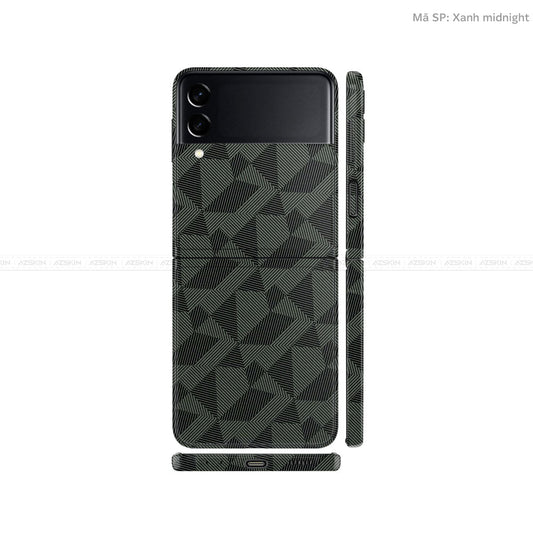 Dán Skin Galaxy Zflip3 Vân Nổi Nordic Xanh | UVPT02