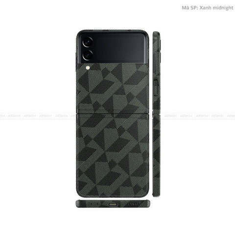 Dán Skin Galaxy Zflip3 Vân Nổi Nordic Xanh | UVPT02