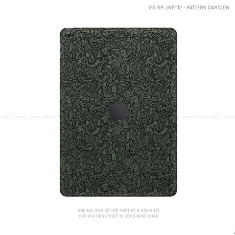 Dán Skin IPad Gen Series Vân Pattern Cartoon Xanh | UVPT12