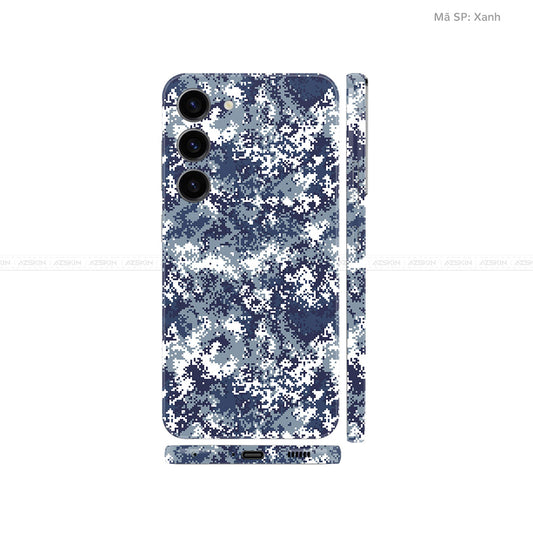 Dán Skin Galaxy S23 Series Vân Nổi Camo Digital Xanh | UVPT11