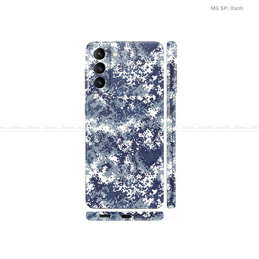 Dán Skin Galaxy S21 Series Vân Camo Digital Xanh | UVPT11