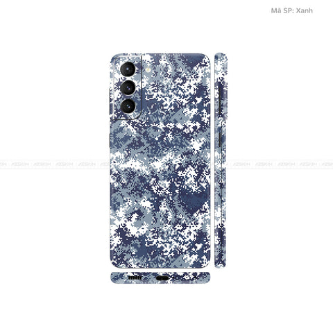 Dán Skin Galaxy S21 Series Vân Camo Digital Xanh | UVPT11