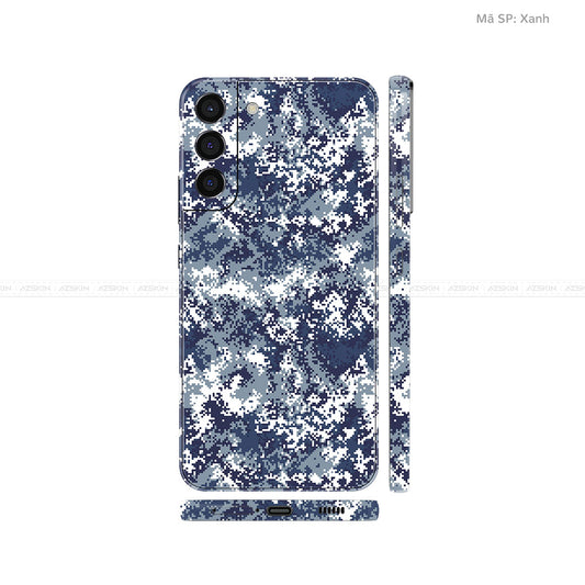 Dán Skin Galaxy S22 Series Vân Camo Digital Xanh | UVPT11