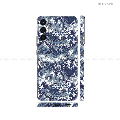 Dán Skin Galaxy S22 Series Vân Camo Digital Xanh | UVPT11