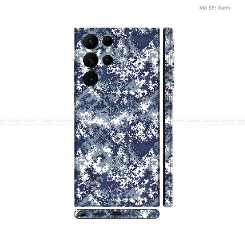 Dán Skin Galaxy S22 Series Vân Camo Digital Xanh | UVPT11