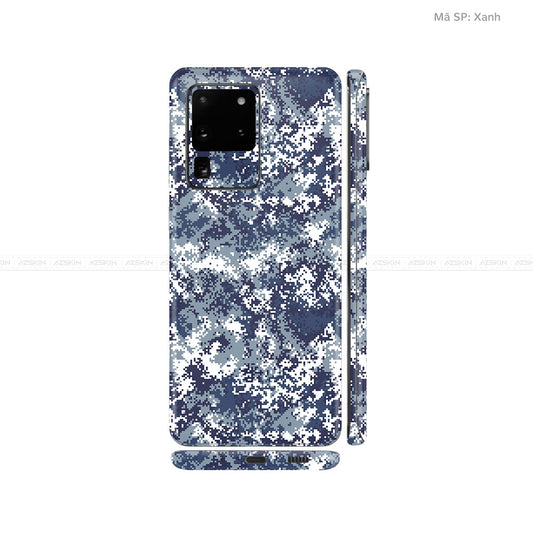 Dán Skin Galaxy S20 Series Vân Camo Digital Xanh | UVPT11