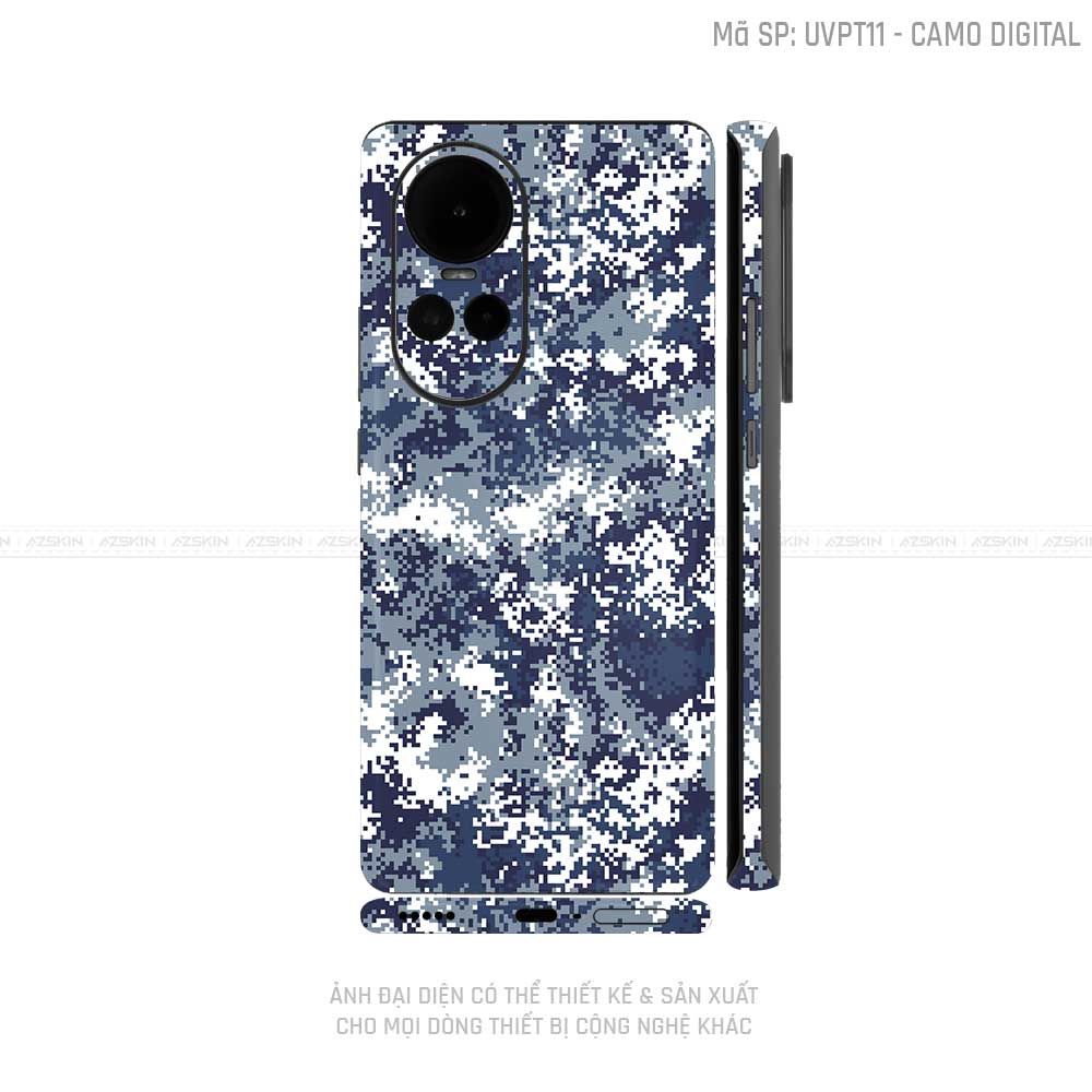 Dán Skin Điện Thoại OPPO Reno Series Vân Camo Digital Xanh | UVPT11