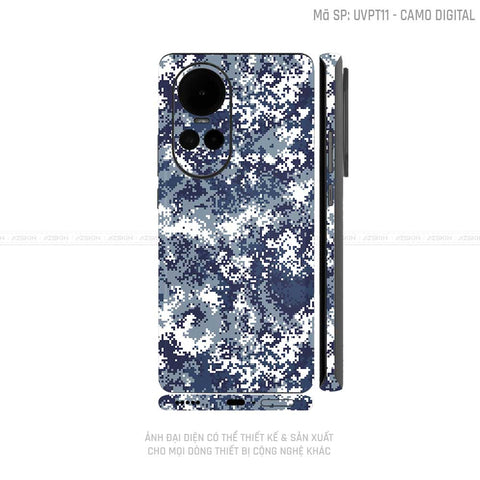 Dán Skin Điện Thoại OPPO Reno Series Vân Camo Digital Xanh | UVPT11