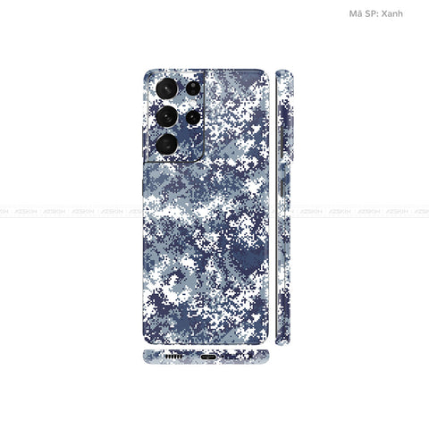 Dán Skin Galaxy S21 Series Vân Camo Digital Xanh | UVPT11