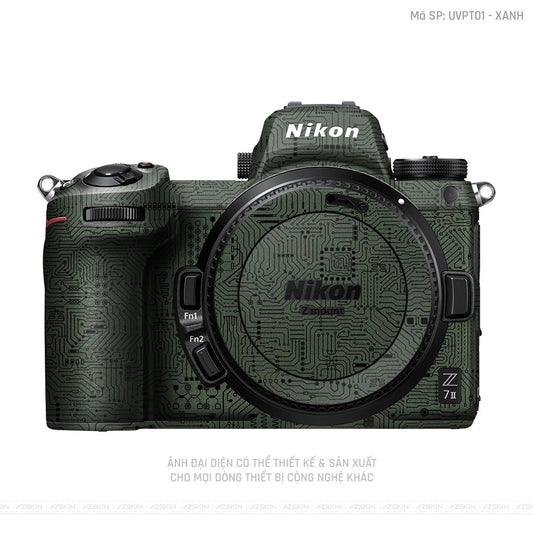 Dán Skin Máy Ảnh Nikon Vân Nổi Vi Mạch Xanh | UVPT01