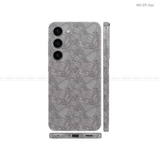 Dán Skin Samsung Galaxy S24 Series Vân Nổi PATTERN AZ Bạc | UVPT06